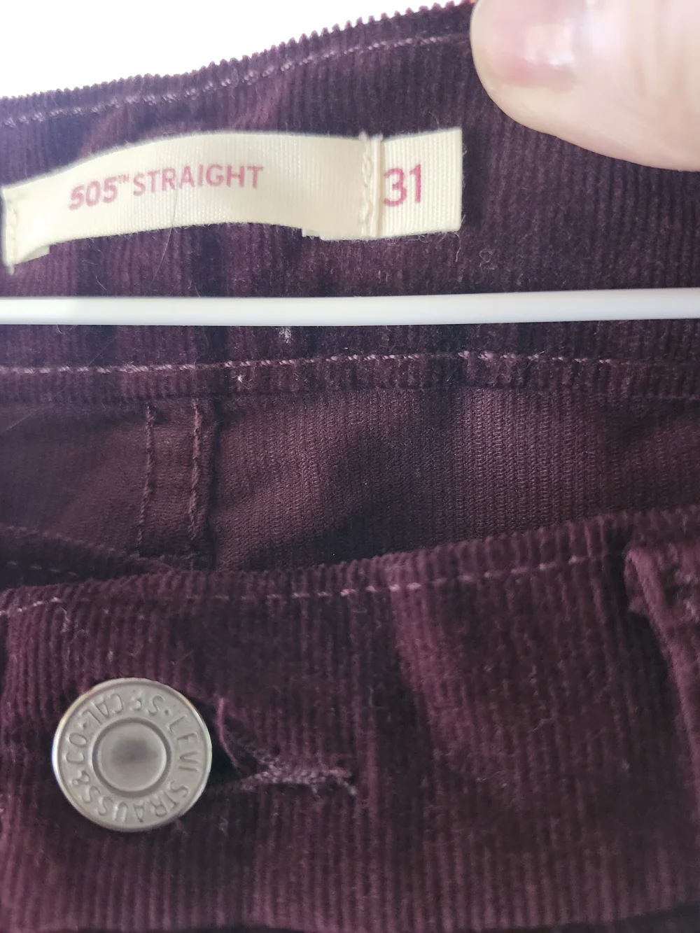 Levi's 505 Straight Corduroy Pants in Plum - Picture 5 of 5